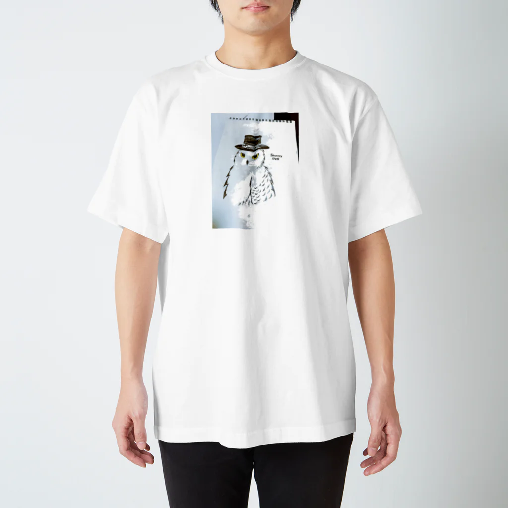 理央っだっつの。のsnowy owl Regular Fit T-Shirt