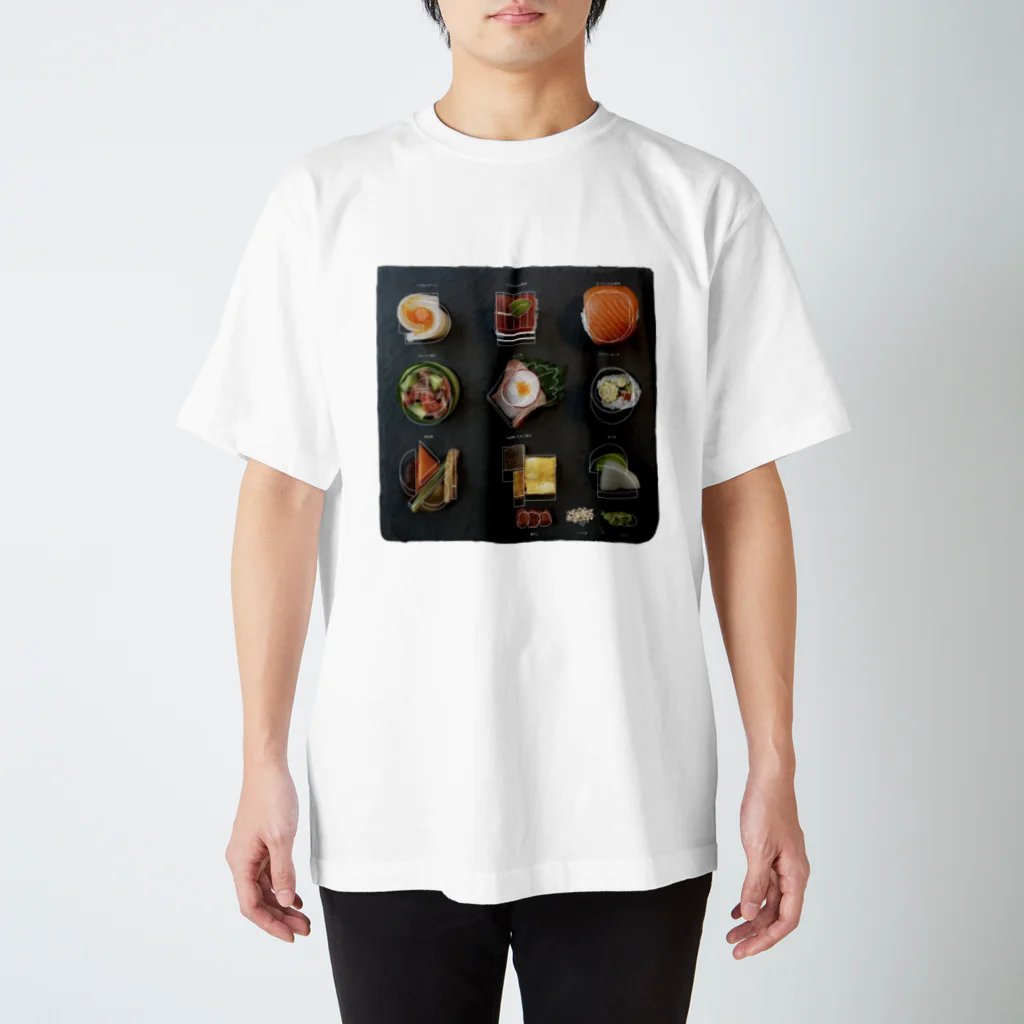 ごはん配膳図のお寿司 スタンダードTシャツ