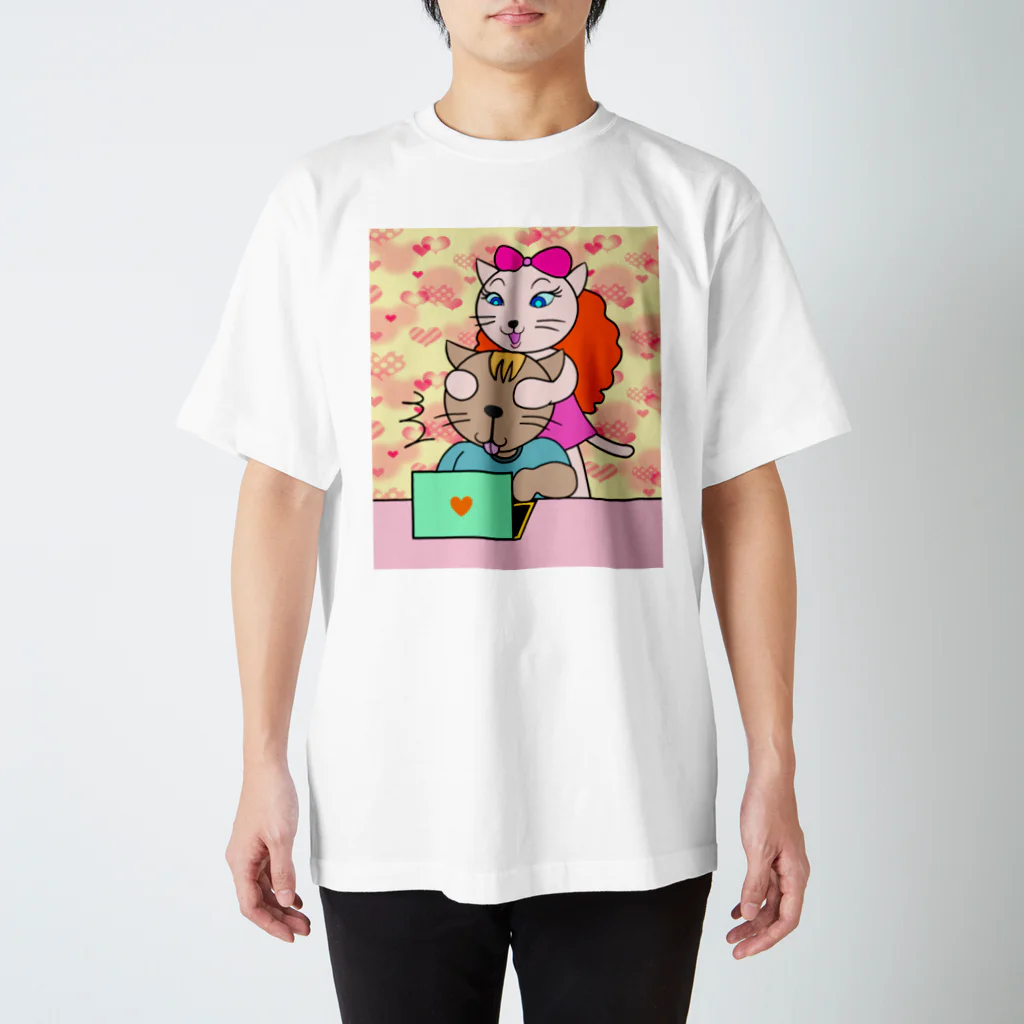 紫キャベツのネコの恋人たち Regular Fit T-Shirt
