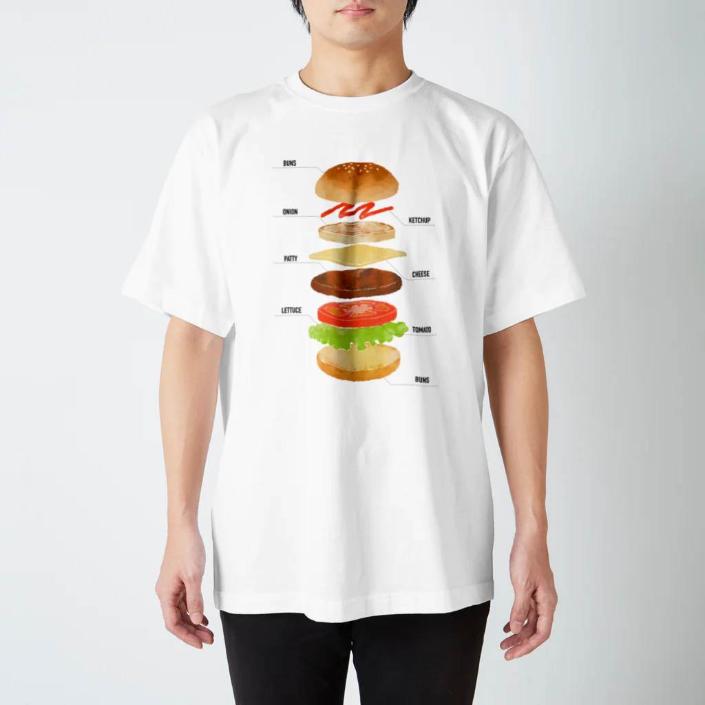 タキノユキ👾のハンバーガー スタンダードTシャツ