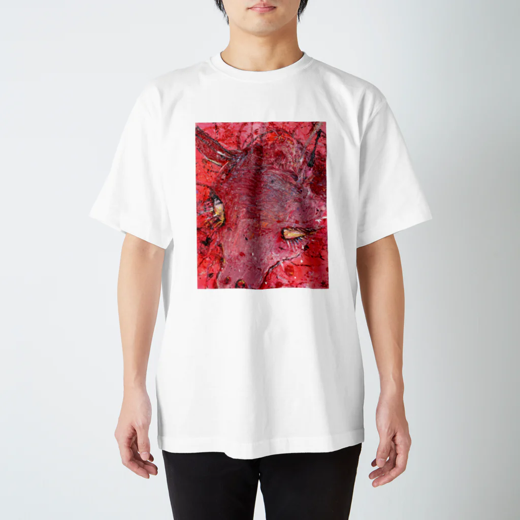 KYOKO UEMATSU  / 芸術家  植松 京子の負けないシカ スタンダードTシャツ