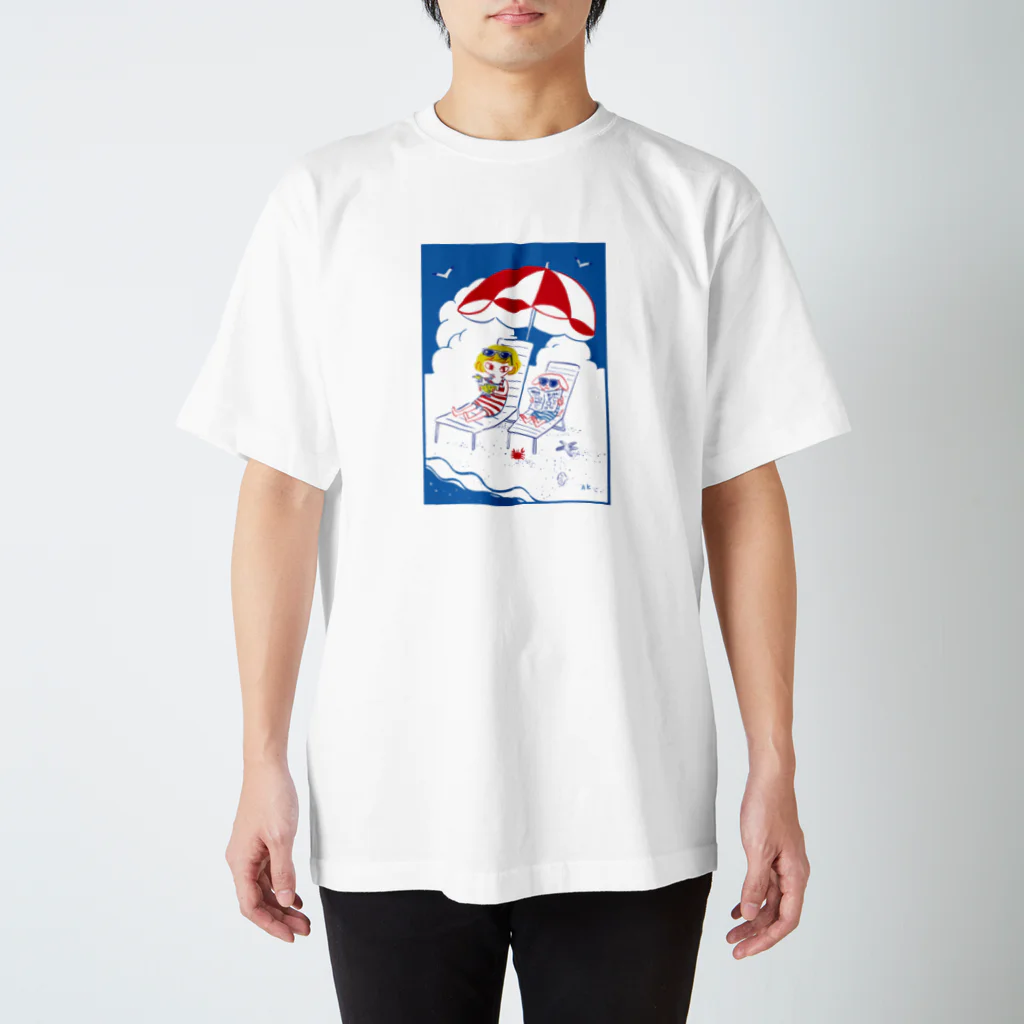 piccolokkoのビーチガール スタンダードTシャツ