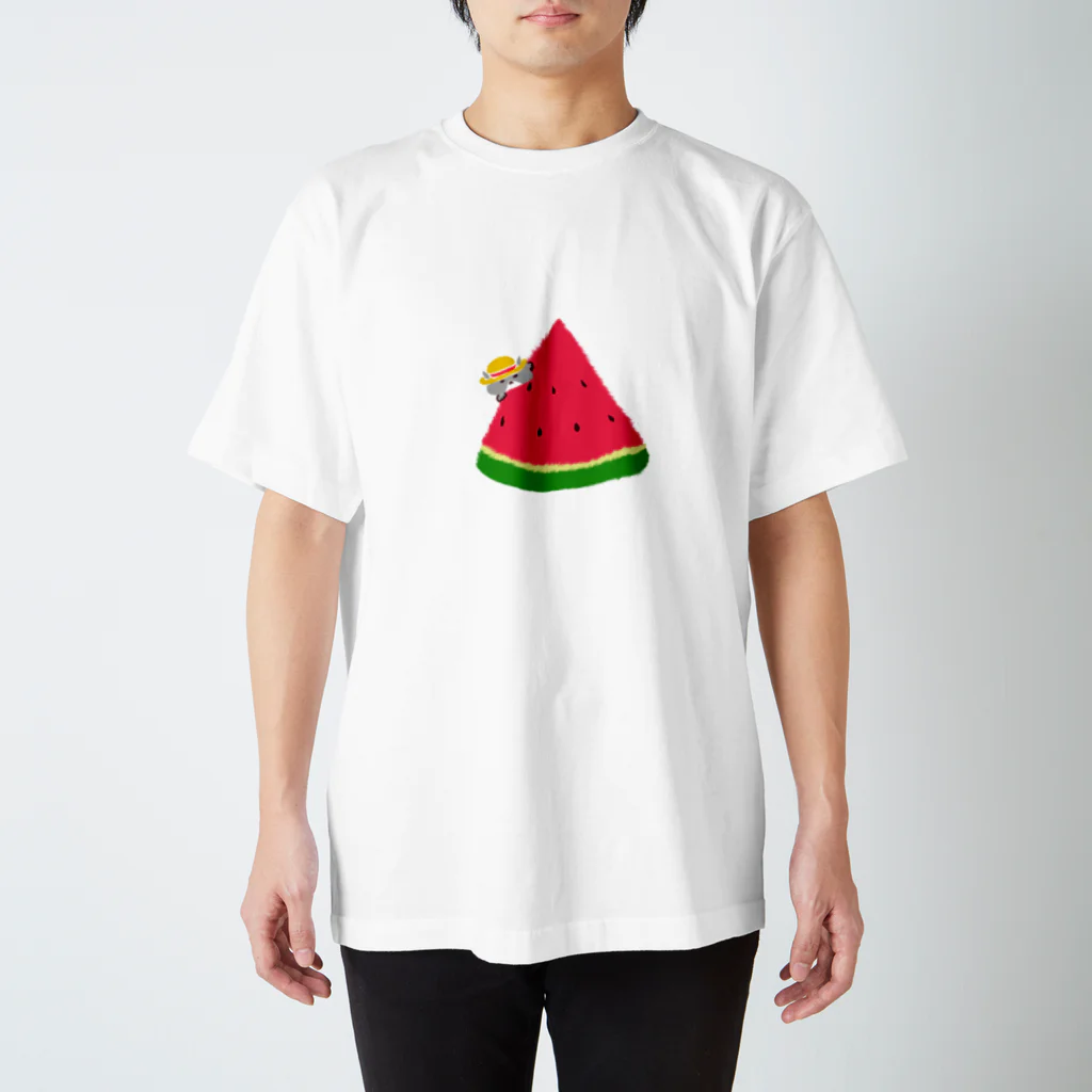 mnauのすいかにゃん Regular Fit T-Shirt