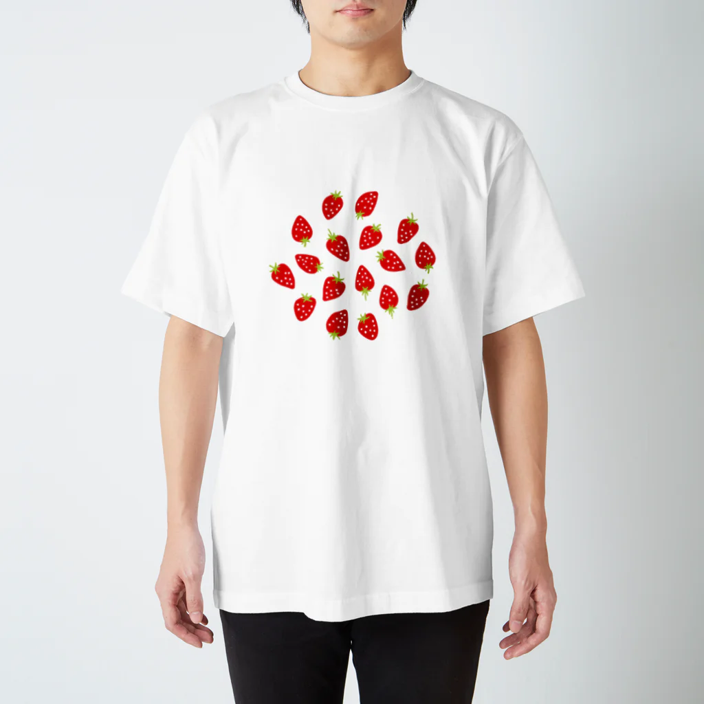 Futakawa Mayuのグッズショップのいちご 赤 スタンダードTシャツ