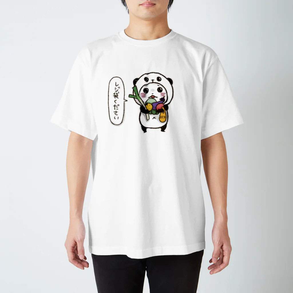 スパイシー千鶴のパンダinぱんだ(レジ袋) スタンダードTシャツ