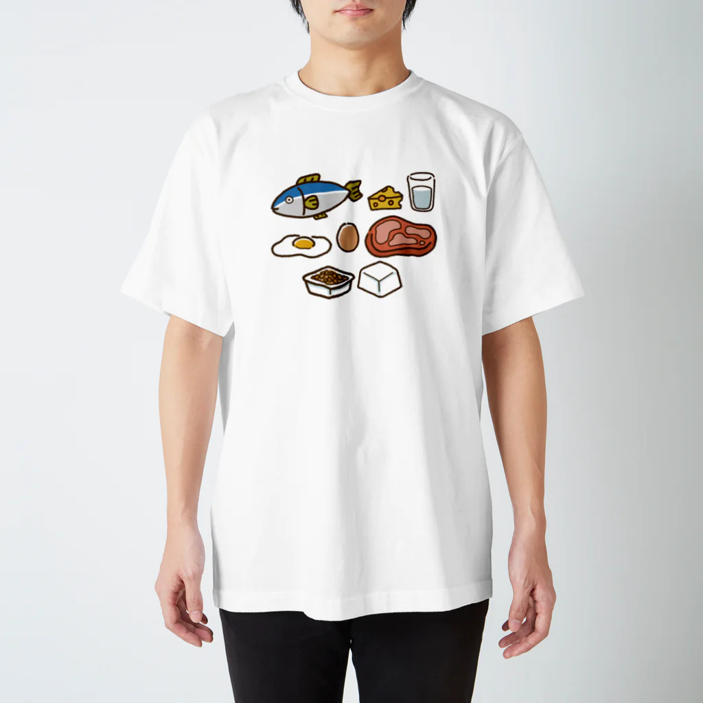 点心夫婦商店のタンパク質を多く含む食品 Regular Fit T-Shirt