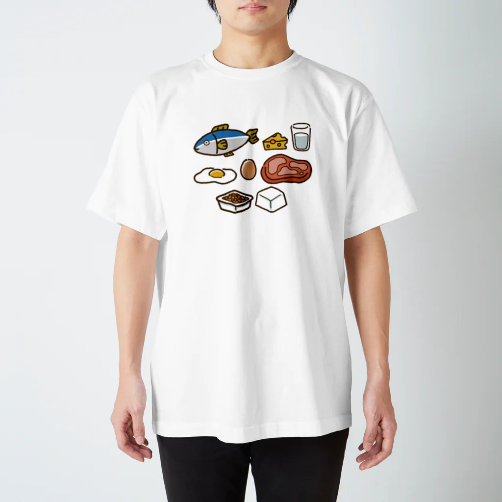 点心夫婦商店のタンパク質を多く含む食品 スタンダードTシャツ