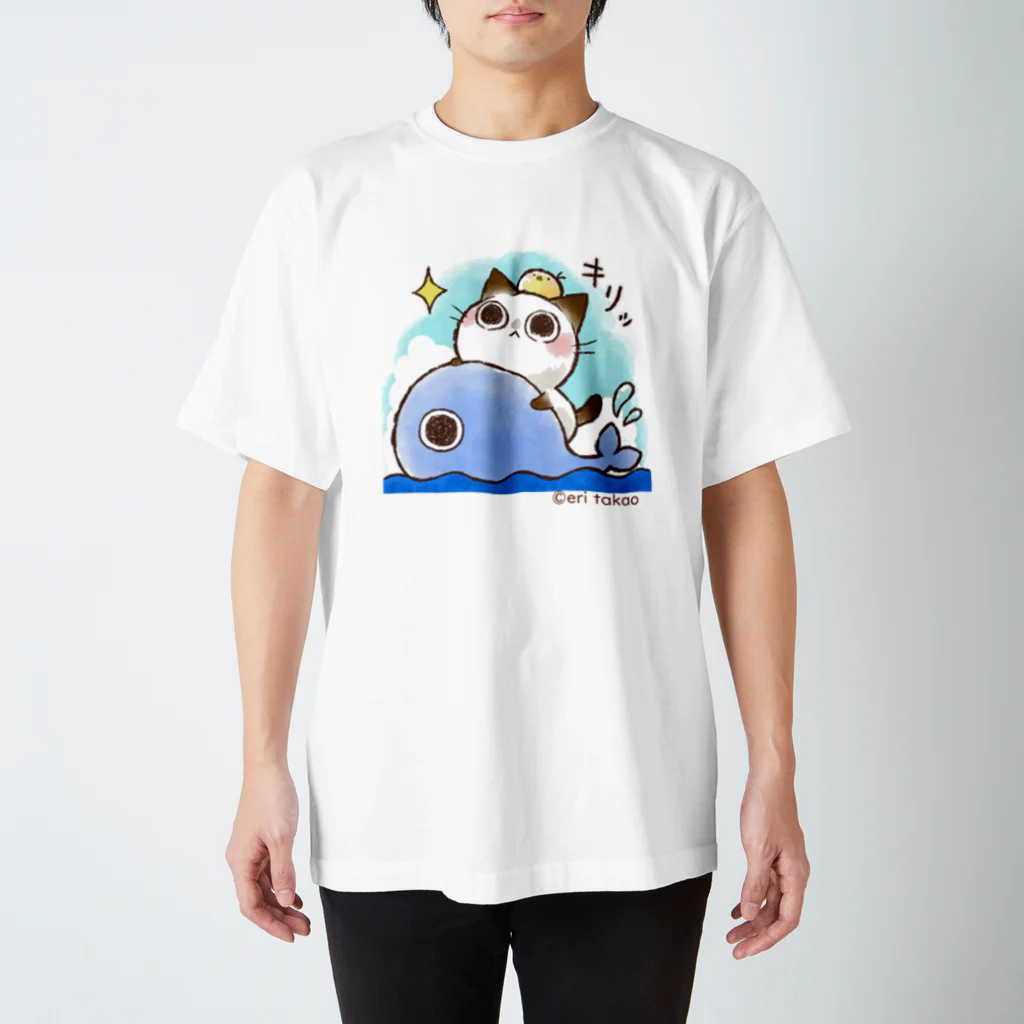 タカオエリのちょこさんwithくじらさん。 スタンダードTシャツ