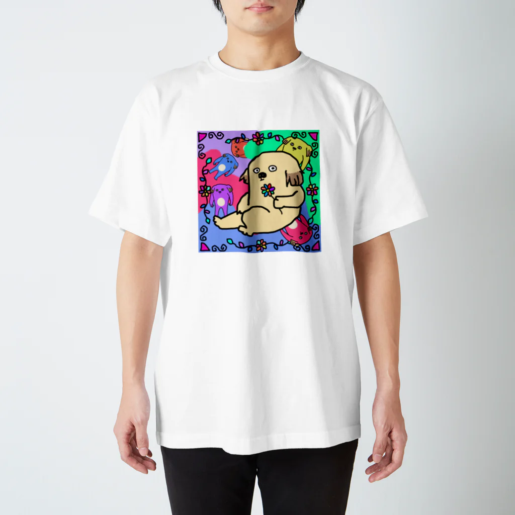 おちむーのカラフル シーズ犬 スタンダードTシャツ