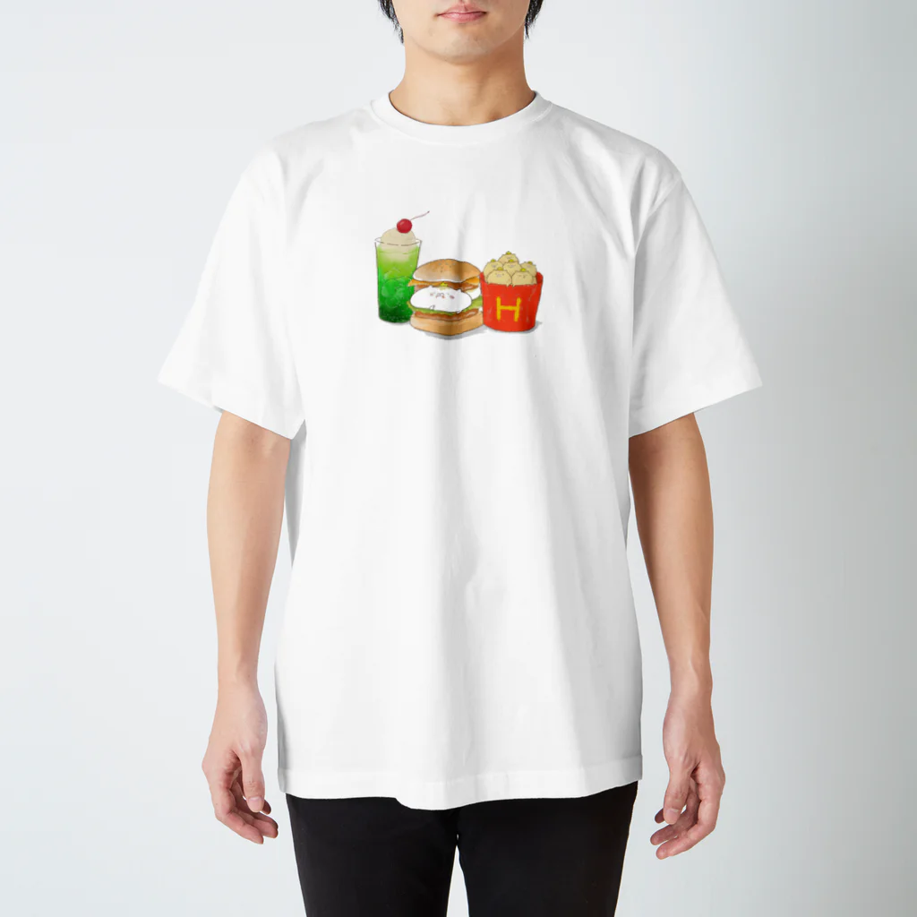 はむ汰の落書き Official Storeのぷぅ王子　ビッグぷぅバーガーセット Regular Fit T-Shirt