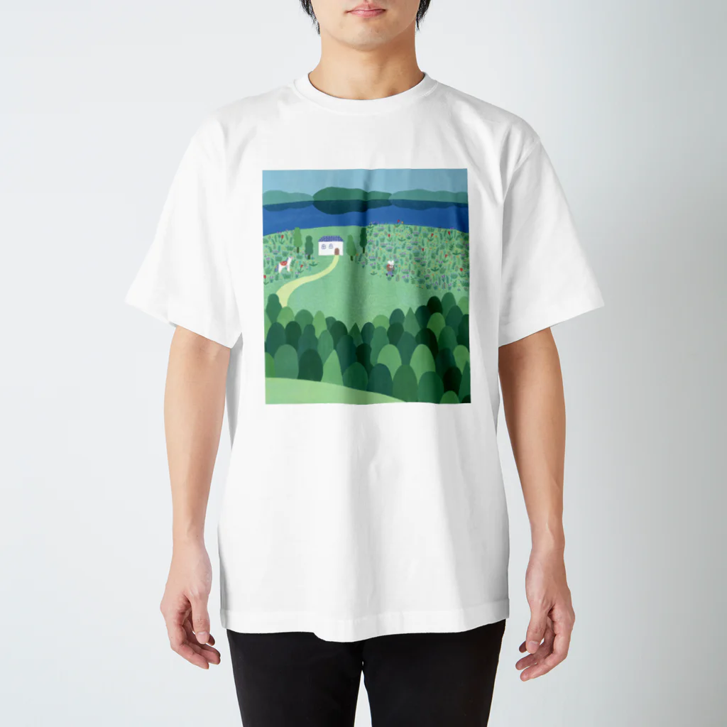 かわべしおん | イラストレーターのネズミくん旅にでる スタンダードTシャツ