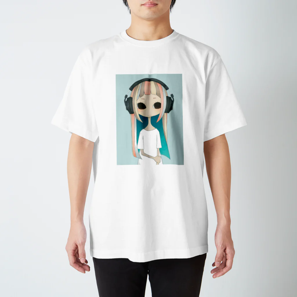 絵の具と女の子の聴いてるよ スタンダードTシャツ