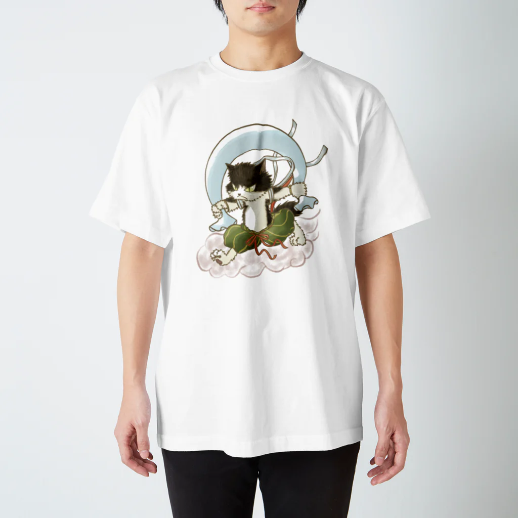 ねこや久鶻堂の風猫雷猫図屏風 Regular Fit T-Shirt