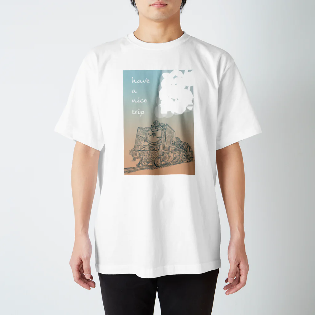 旅々PHOTOの良い旅を！ by 蒸気機関車もくもくver. Regular Fit T-Shirt