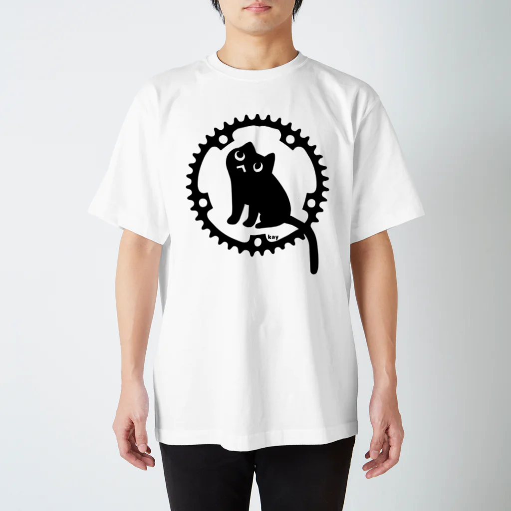 KOGUMA Factory SHOPのチェーンリングねこ・ブラック Regular Fit T-Shirt