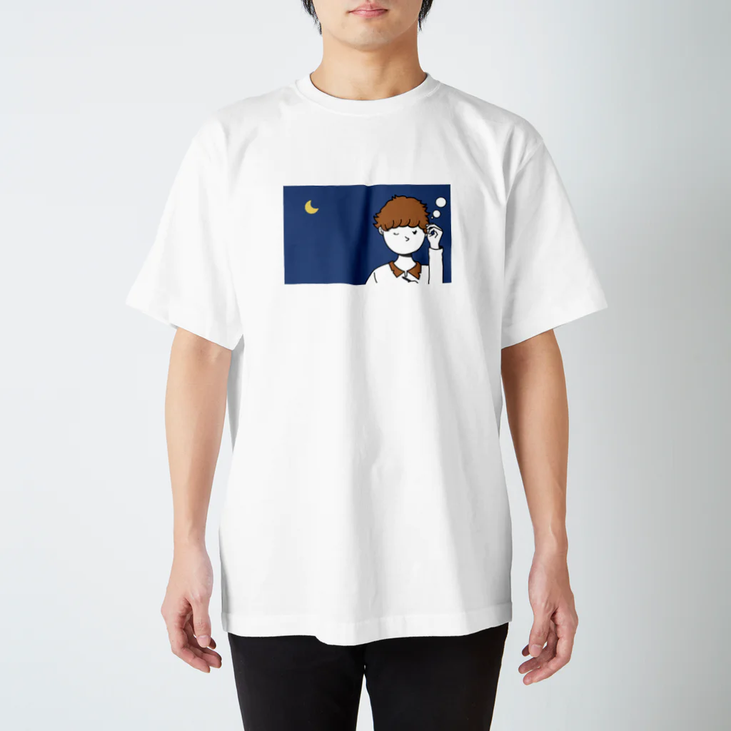 miki_KINOMUKUMAMAの眠いけど勉強頑張る女の子 スタンダードTシャツ