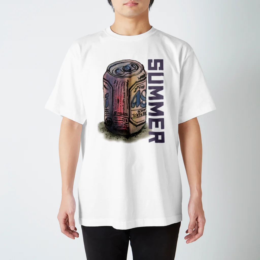 MOPIE GAME -ムーピーゲーム-の缶ビールSUMMERイラストデザイン スタンダードTシャツ