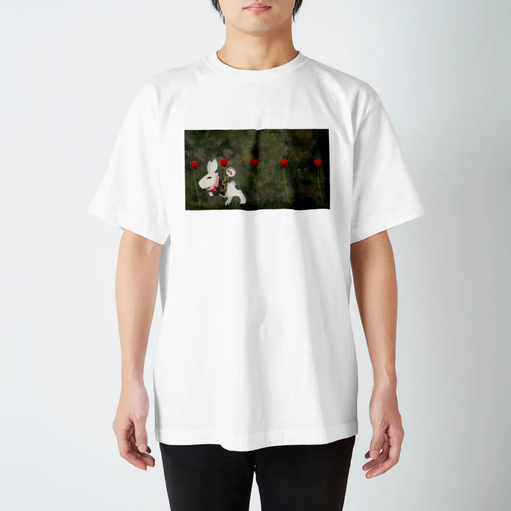 YOSHIKAZ KAWAKAMIの忙しいうさぎ スタンダードTシャツ