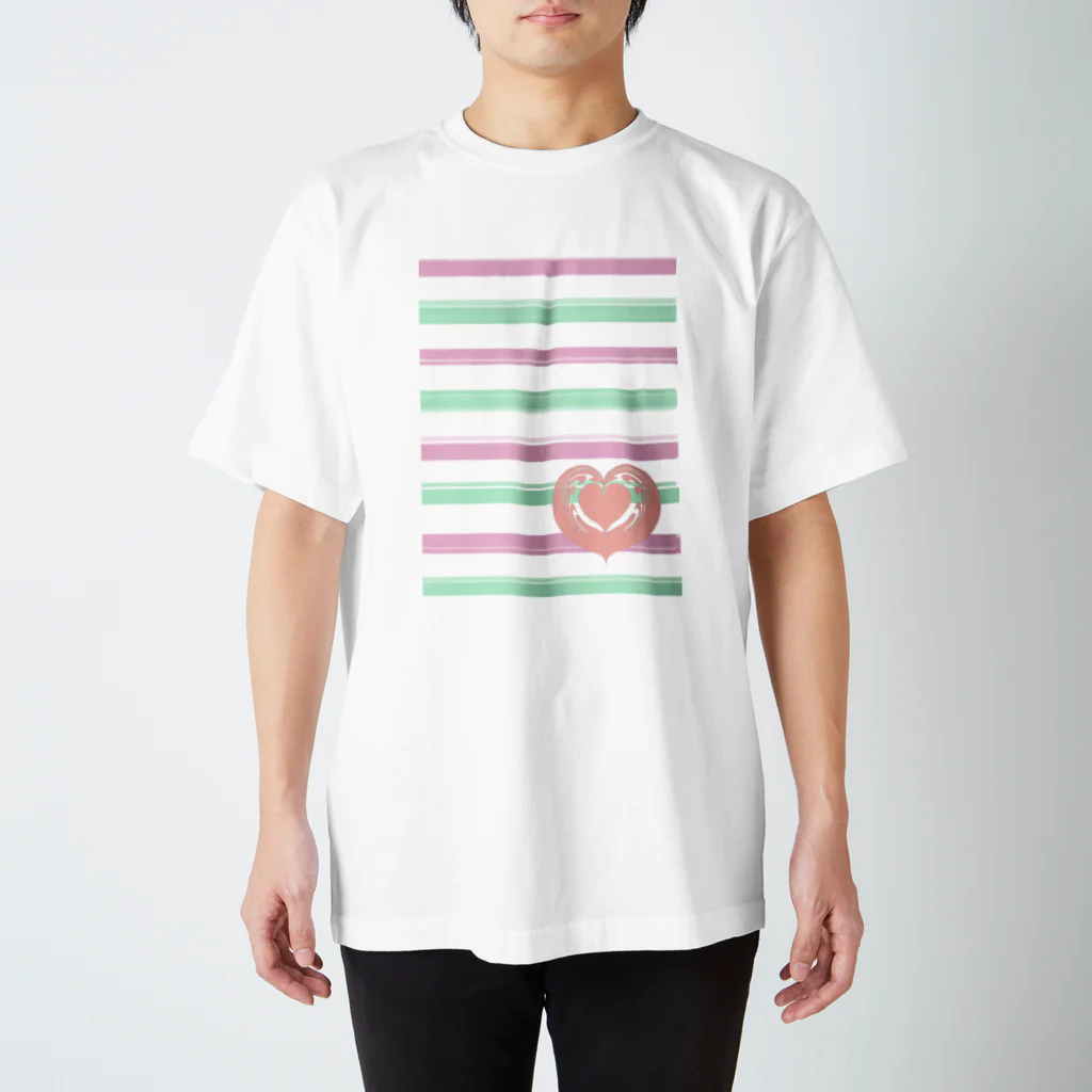 Prism coffee beanのジェラートラテアート /ストロベリー×グリーンアップル Regular Fit T-Shirt