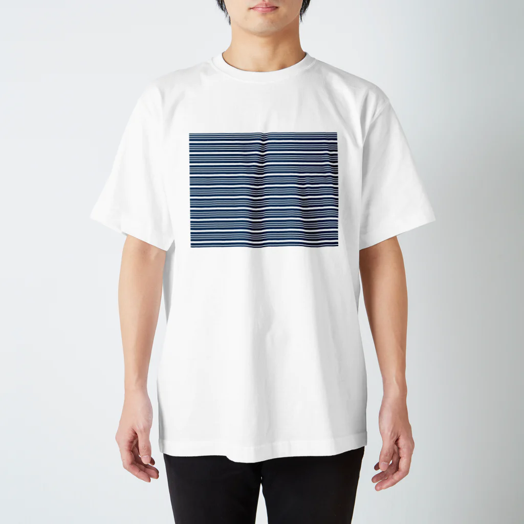 many many stripes.のボーダー青 Regular Fit T-Shirt