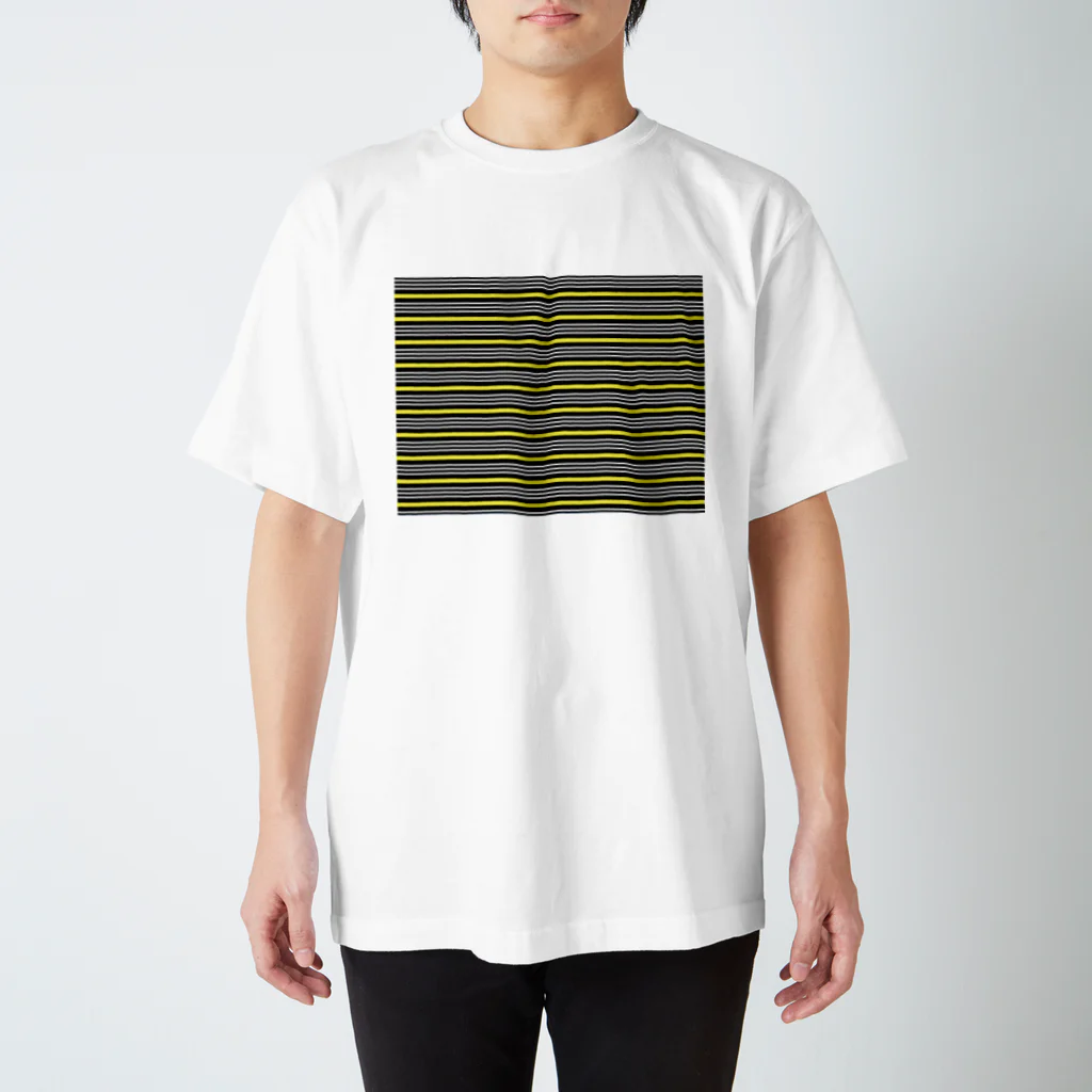 many many stripes.のボーダー1　黒 スタンダードTシャツ