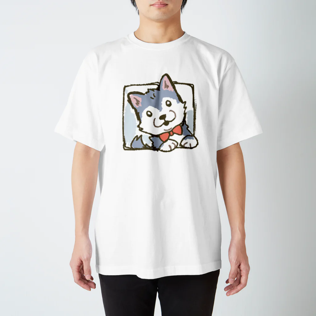 TANSHOのわんこ（ハスキー風） スタンダードTシャツ