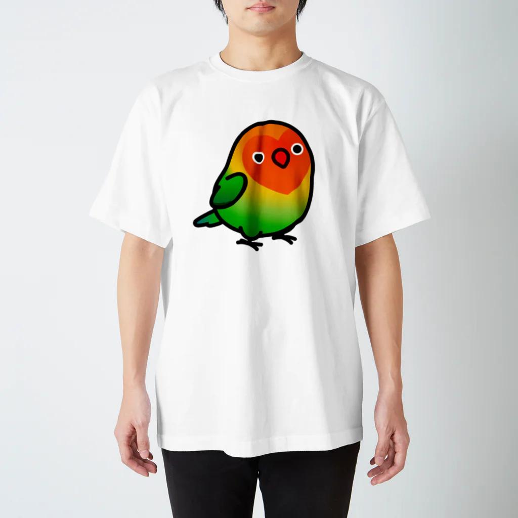 Cody the Lovebirdの両面　Chubby Bird ルリゴシ ボタンインコ スタンダードTシャツ