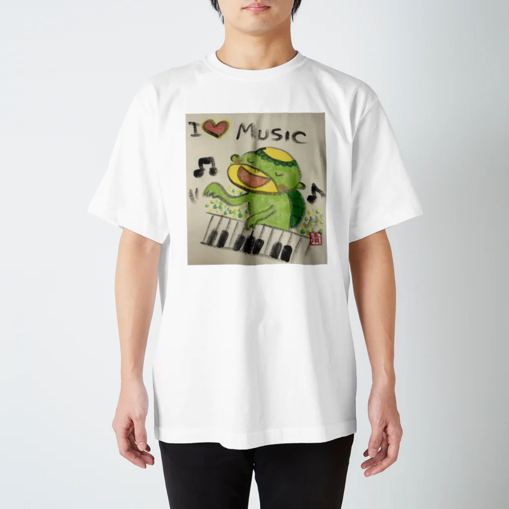 KIYOKA88WONDERLANDのピアノかっぱくん Piano Kappa-kun スタンダードTシャツ