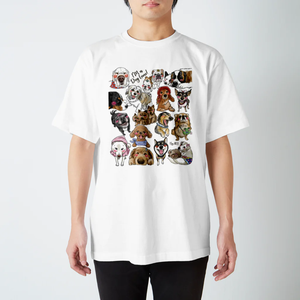 shop あこ猫犬屋の犬に夢中(クリア) Regular Fit T-Shirt