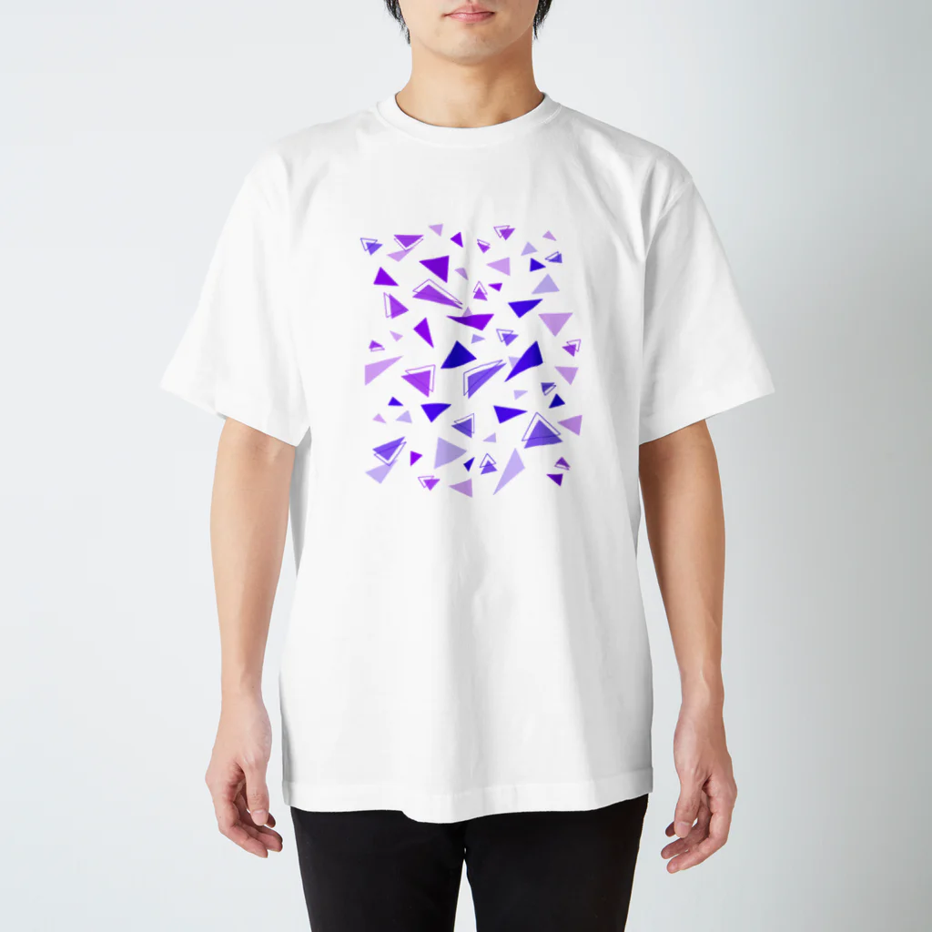 鳥の巣の△▼紫青 Regular Fit T-Shirt