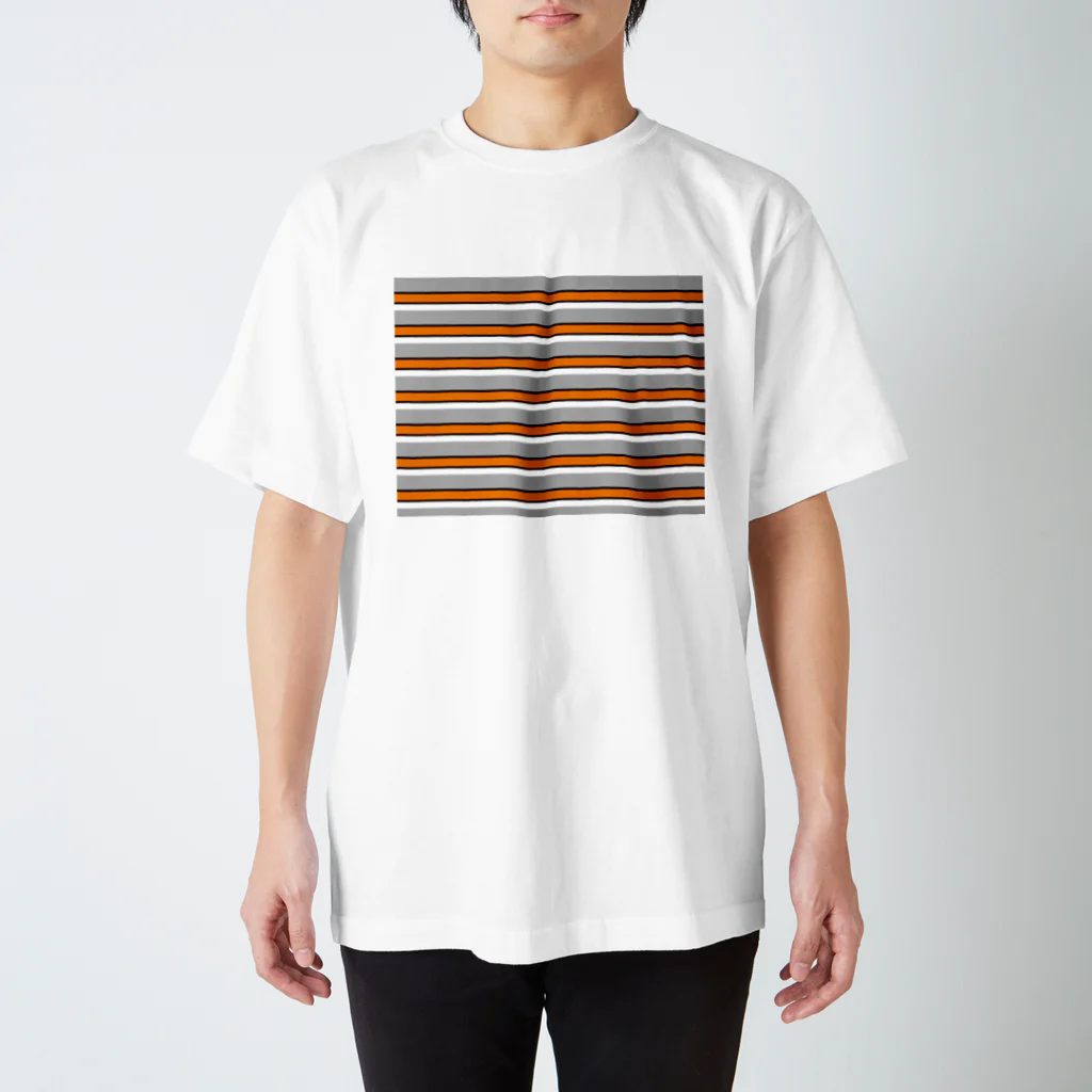 many many stripes.のマルチボーダー　グレー Regular Fit T-Shirt