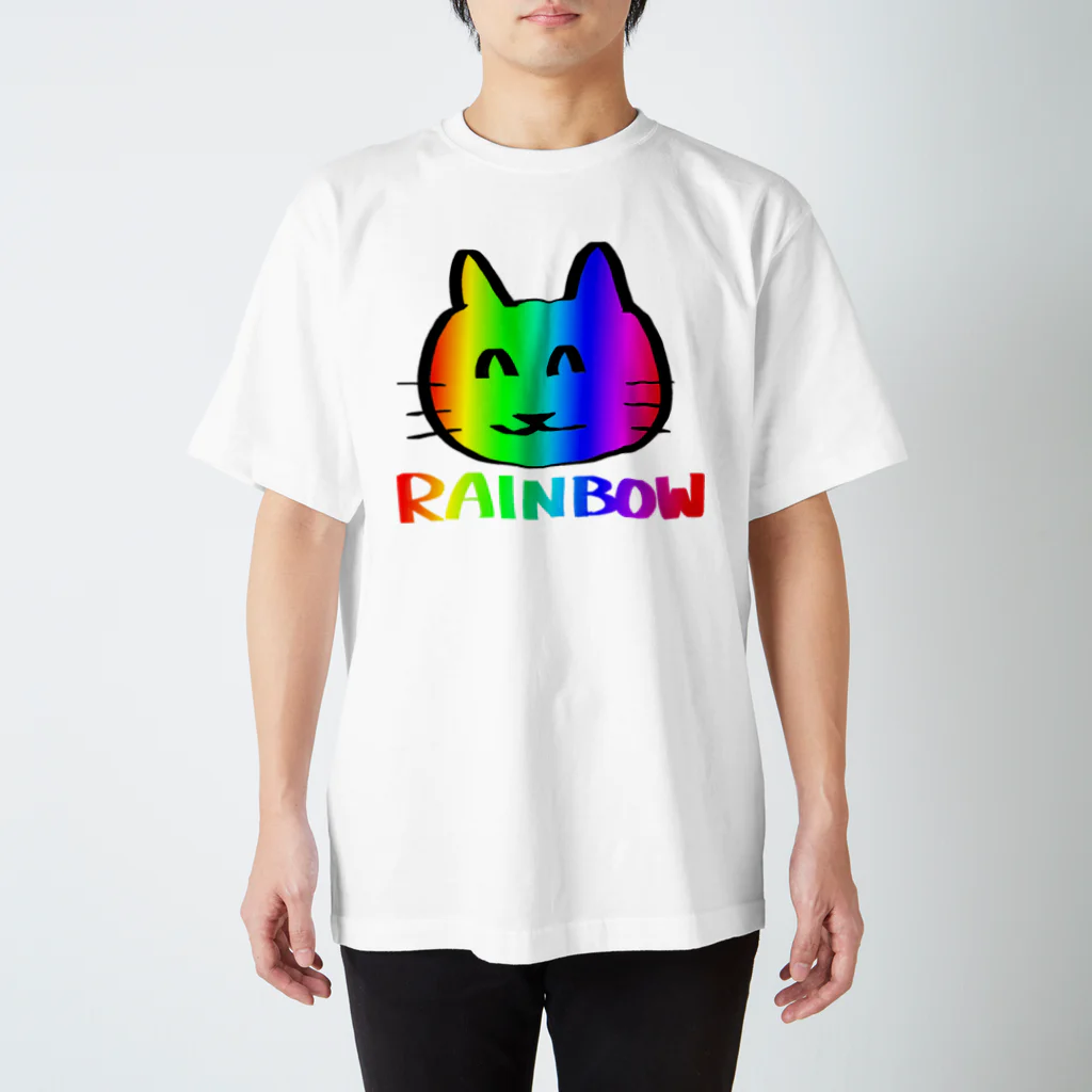 キュアカスの虹色のねこ Regular Fit T-Shirt