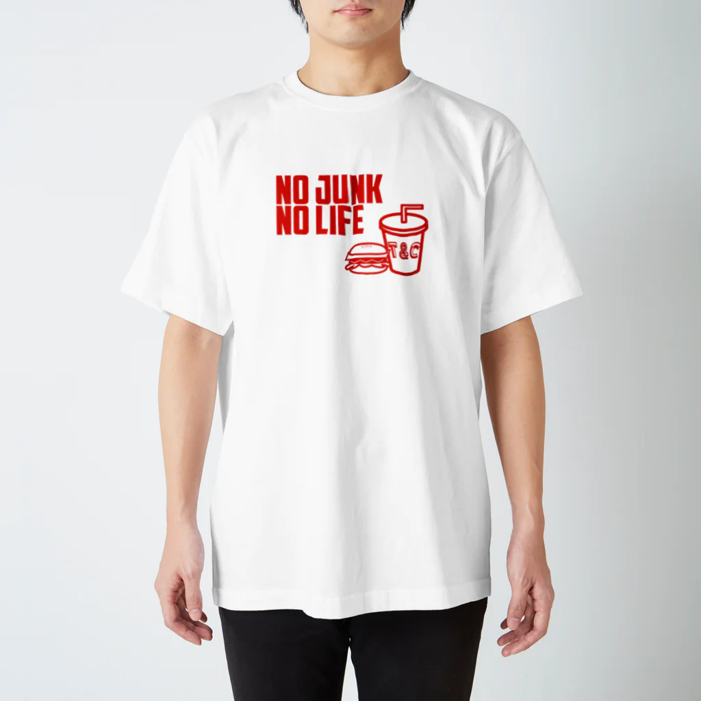 tw_and_cherryのNO JUNK NO LIFE  Regular Fit T-Shirt
