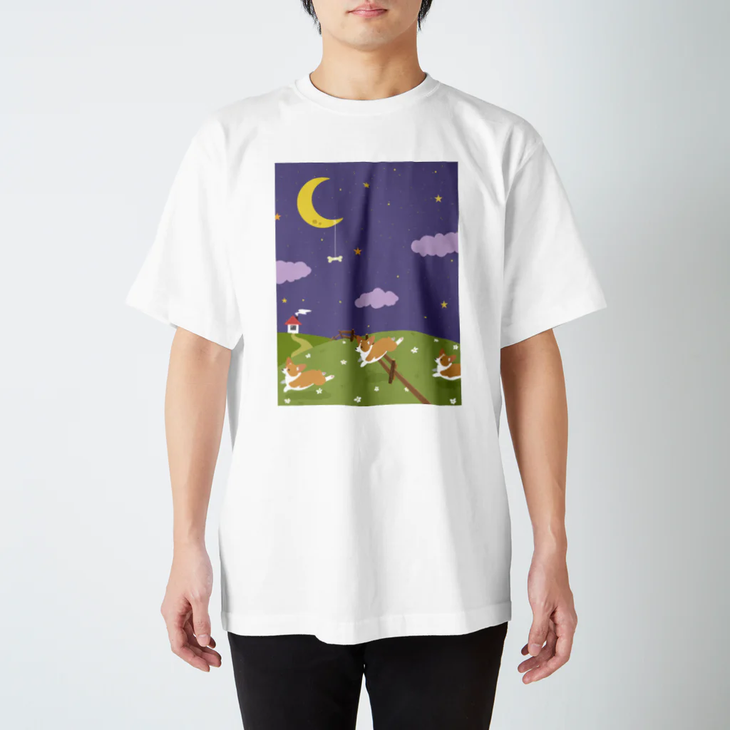 あにうぉるがぶの夢の中のコーギー スタンダードTシャツ