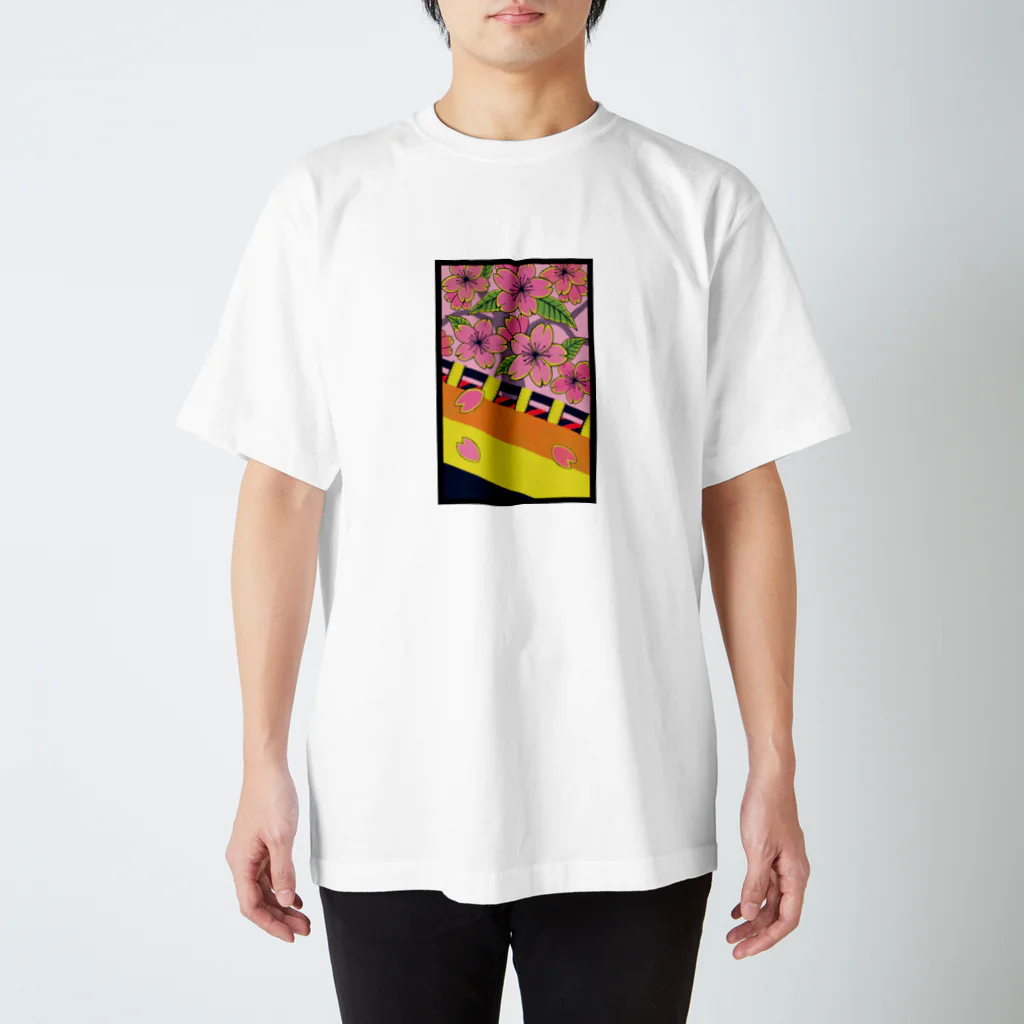 SACHI GRAPHIC ARTSの花札　桜に幕 Regular Fit T-Shirt