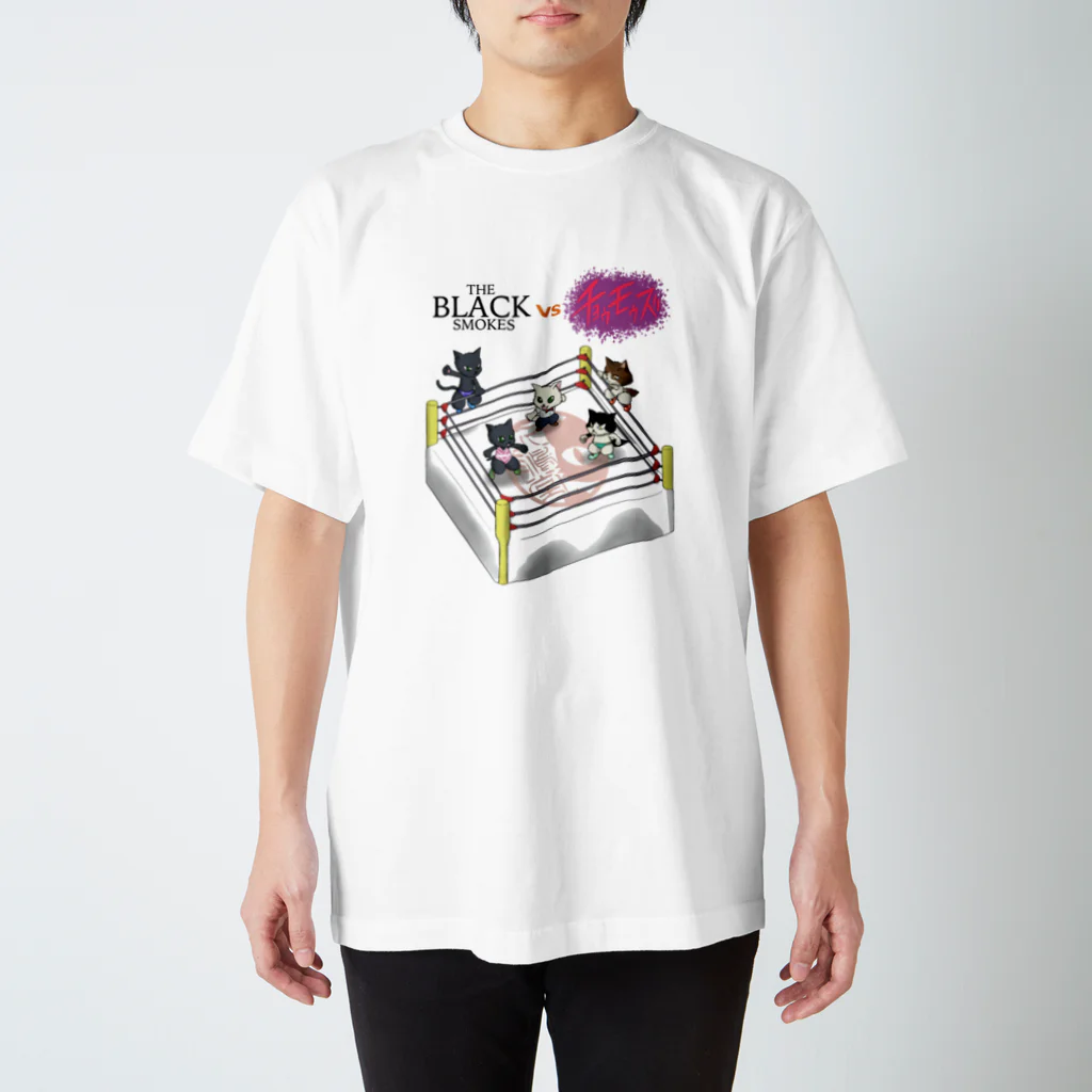 ねこや久鶻堂のキャットファイト！ スタンダードTシャツ