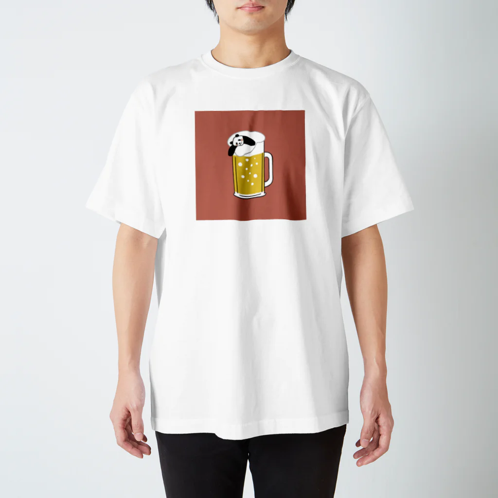 Rossi Stockの酔いどれパンダ♪ （ピンク） スタンダードTシャツ