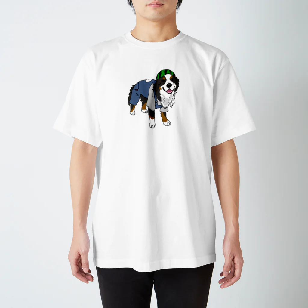 Dog Drawer Drawn by Dogのスイカはじめました Regular Fit T-Shirt