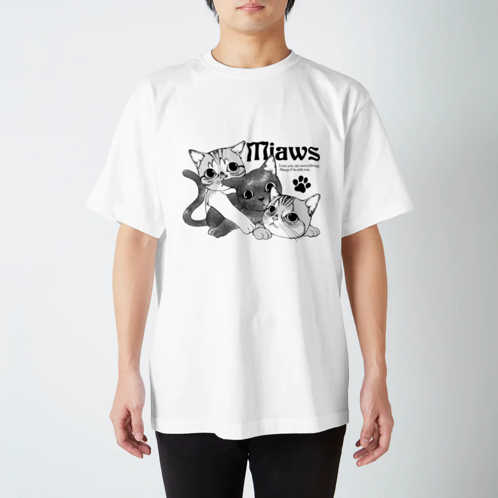 Miaws Shopの3にゃんず スタンダードTシャツ