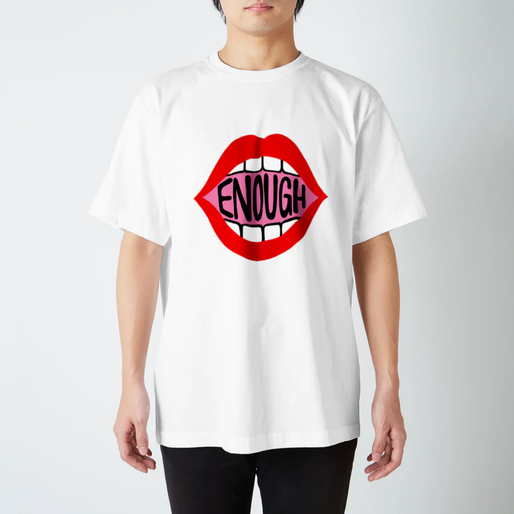 Mieko_KawasakiのENOUGH IS ENOIGH! MOUTH EDITION Regular Fit T-Shirt