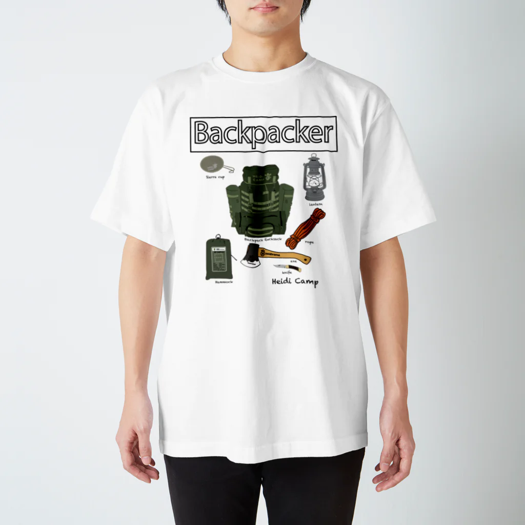 ハイジのキャンプのBackpacker スタンダードTシャツ