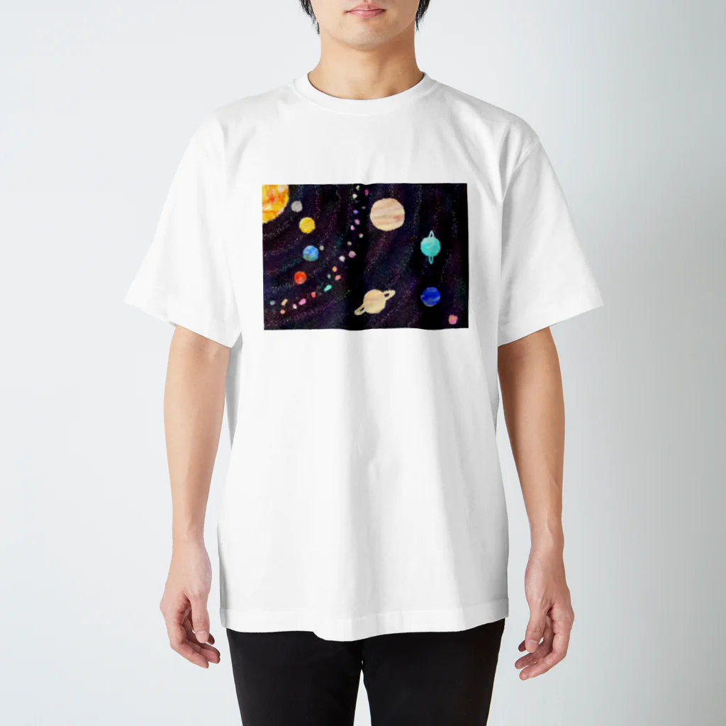 mioのスクラッチ風太陽系 スタンダードTシャツ