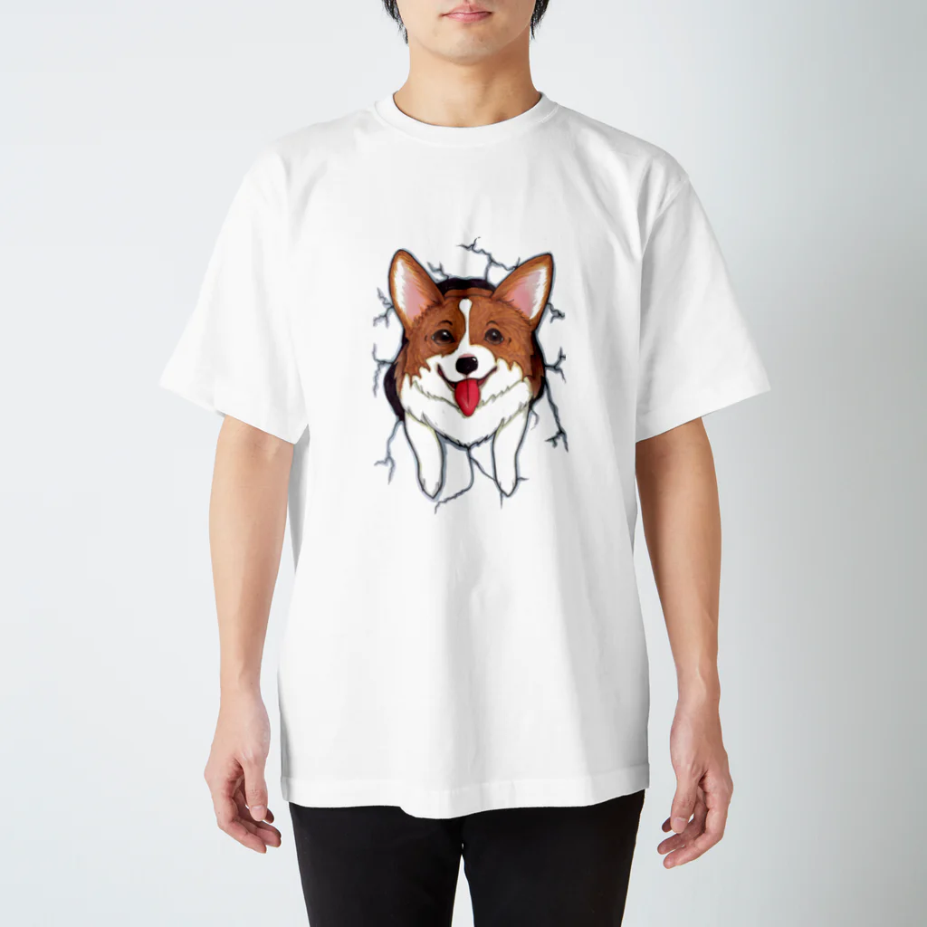 HANA’s NOSE CLIMBINGのCorgi_hana_T01 Regular Fit T-Shirt