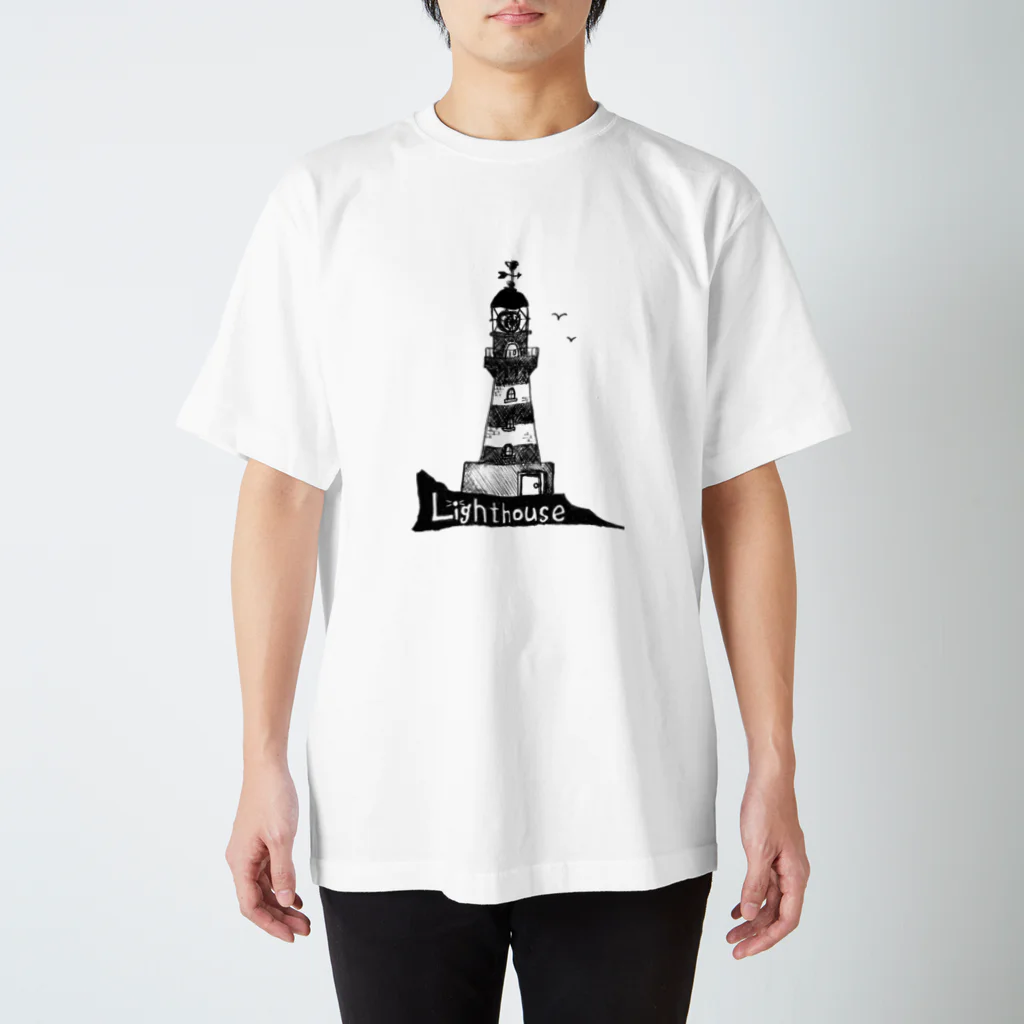 茶暮れのLighthouse Regular Fit T-Shirt