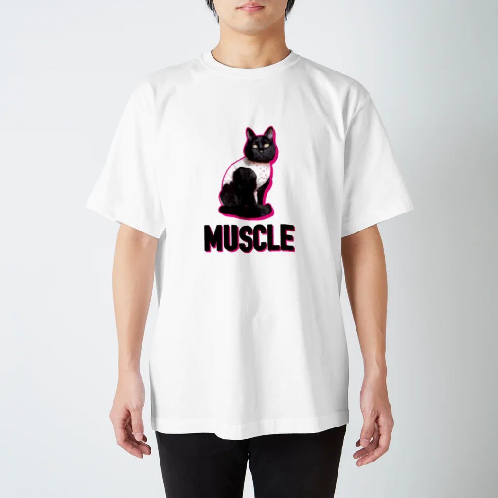 保護猫支援ショップ・パール女将のお宿のマッスルニャンコ Regular Fit T-Shirt