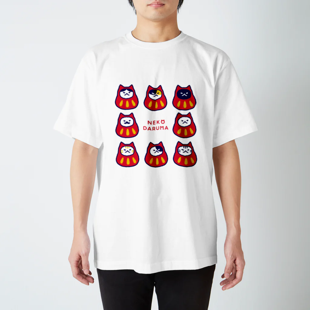 きんのにぼしデザインのねこだるま~NEKODARUMA~ スタンダードTシャツ