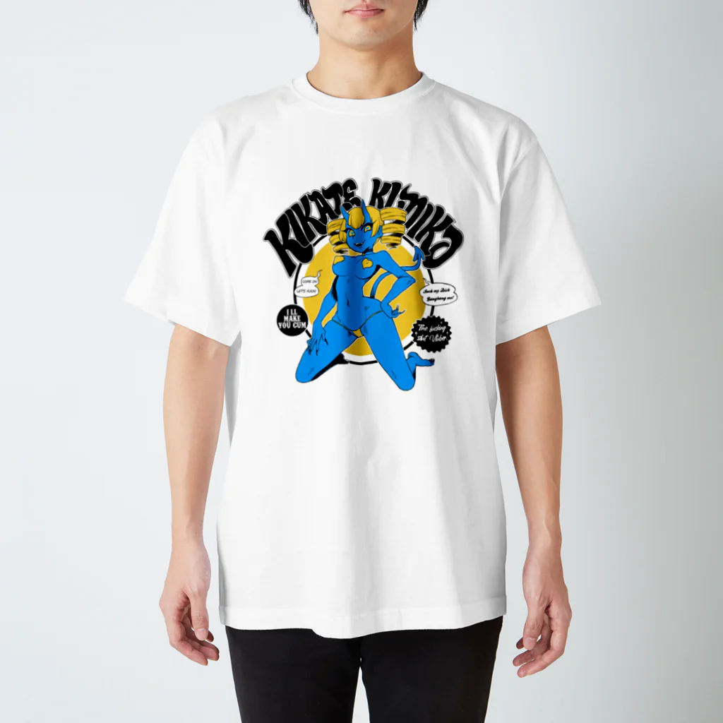 木風公子(汚嬢様Vtuber)の木風公子のTシャツ（悪魔・青） Regular Fit T-Shirt