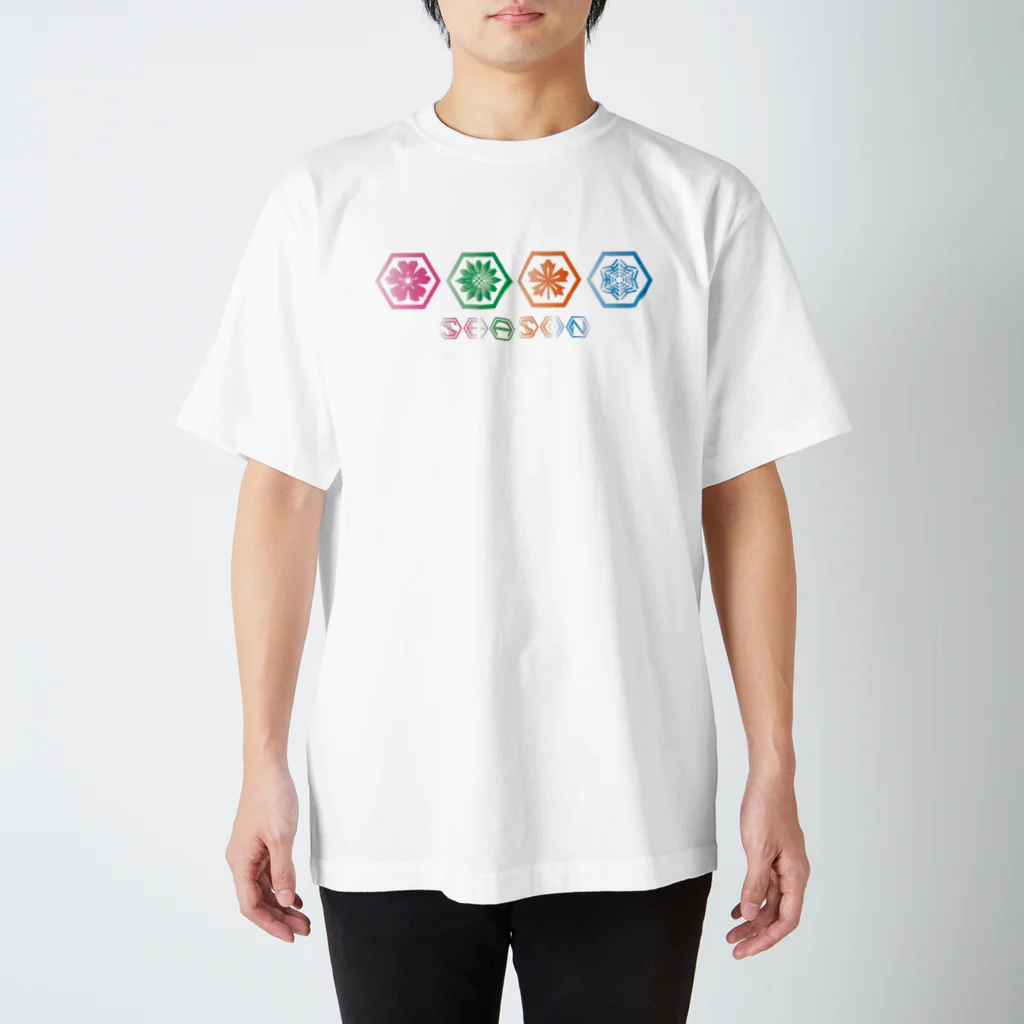 AnotherCreativeAreaのHexagon Season With logotype(Ver.Color) スタンダードTシャツ