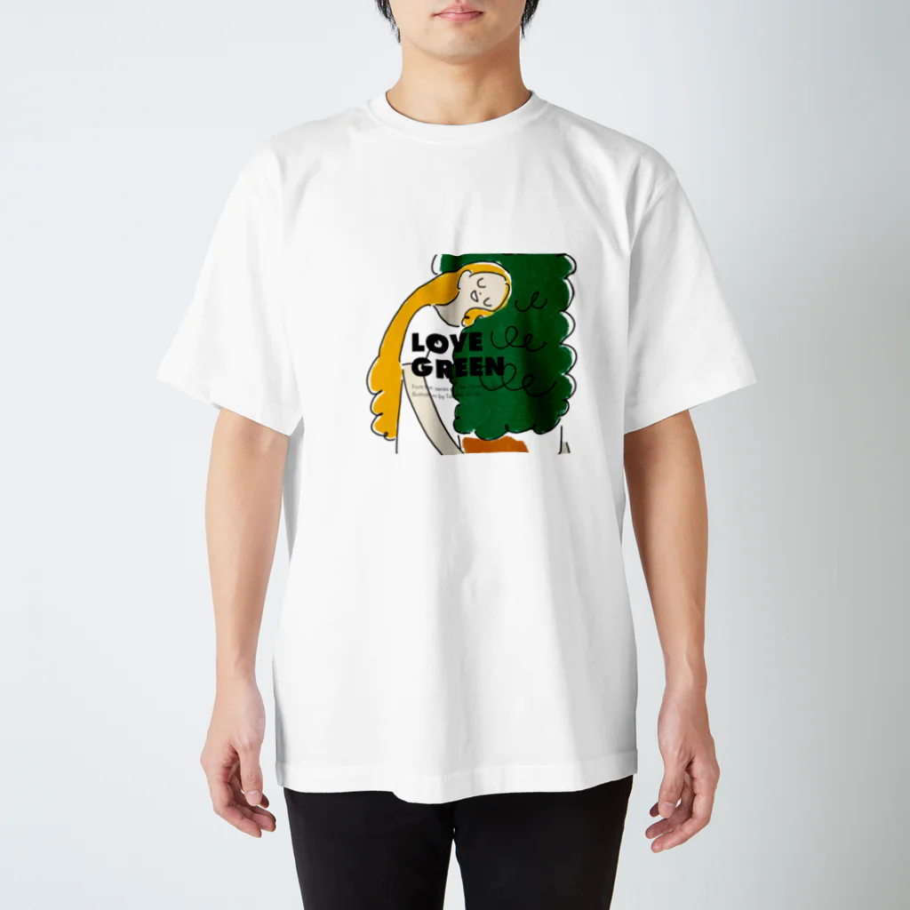Takanori SuzukiのLOVE GREEN with logo スタンダードTシャツ