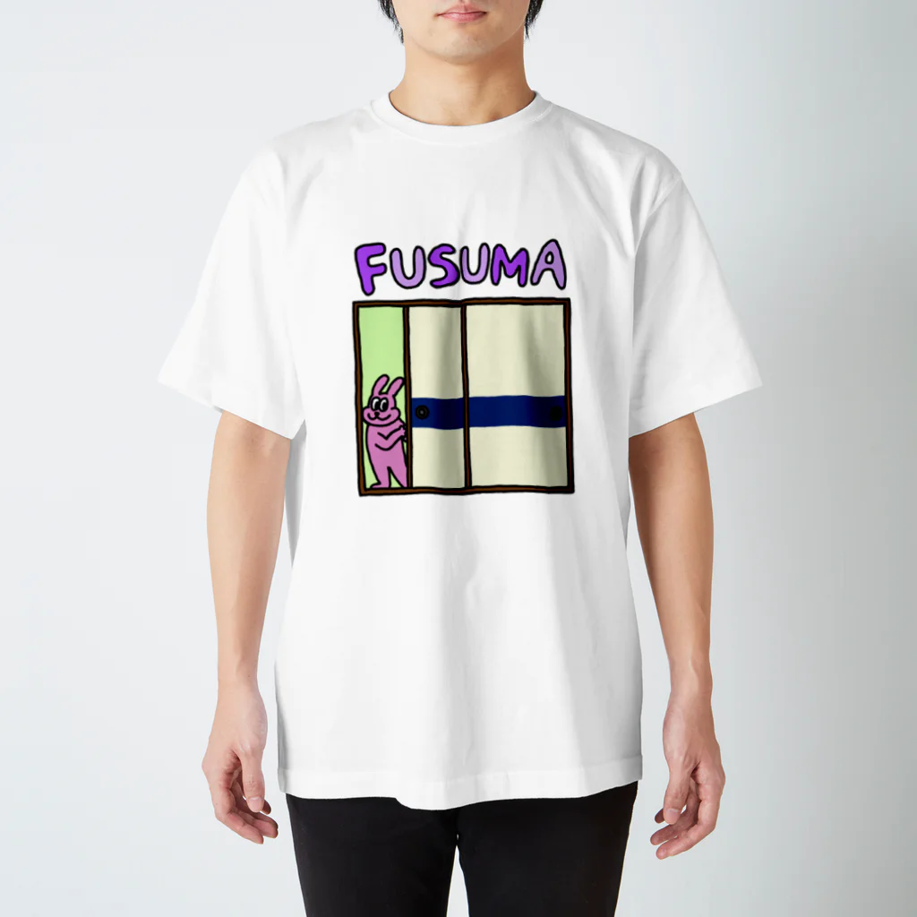 fusumerのうさぎとふすま（紺帯） スタンダードTシャツ